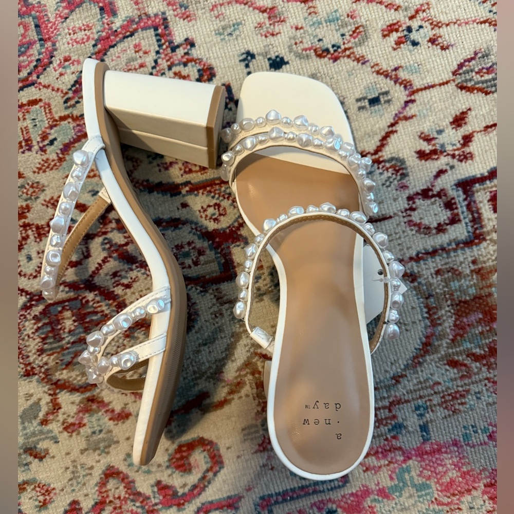 NWT A New Day Women’s Stacy Mule Heels Beaded size 9.5